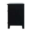 Dana 27 Inch Bedside Table, 2 Rattan Drawers, Pine Wood, Black, Brown