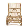 35 Inch Retro Style Rattan Lounge Chair, Slatted Support, Natural Brown