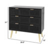 1502202669918726ac463.jpeg 31 Inch Dresser Chest Cabinet, 3 Drawers, Woven Rattan, Modern, Black, Gold