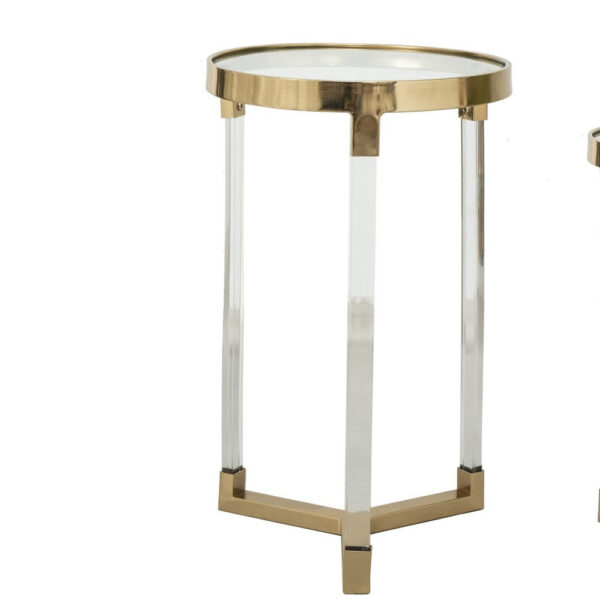 15022026699187ef052cd.jpeg 24, 21 Accent Tables, Acrylic Clear Legs, Glass Top, Set of 2, Gold
