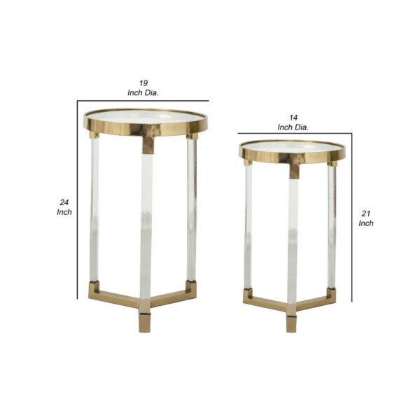 15022026699187f413b33.jpeg 24, 21 Accent Tables, Acrylic Clear Legs, Glass Top, Set of 2, Gold
