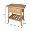 1502202669918851b6e5e.jpeg 26 Inch Side Table, Classic Look, Drawer, Slatted Shelf, Modern Wood Brown