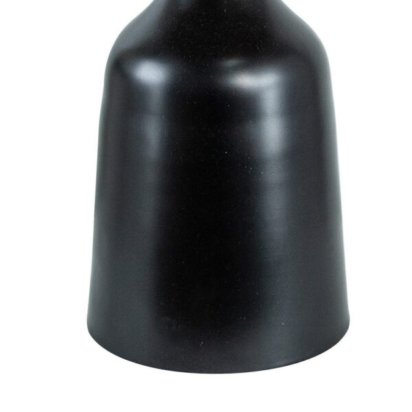 150220266991887da9360.jpeg 20, 17 Inch Side Table, Acacia Wood, Flared Pedestal Base, Aluminum, Black