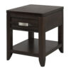 Joni 25 Inch Side End Table, 1 Drawer and Shelf, Espresso Brown Acacia Wood
