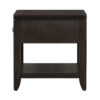 Joni 25 Inch Side End Table, 1 Drawer and Shelf, Espresso Brown Acacia Wood