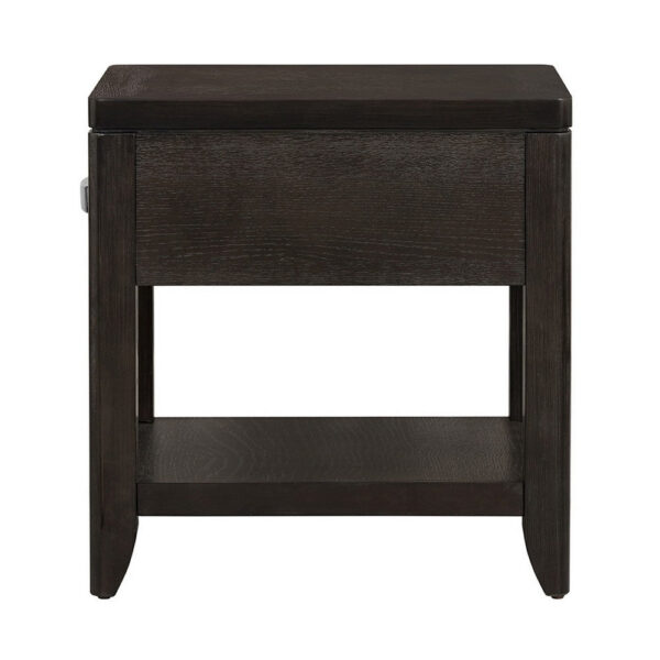 Joni 25 Inch Side End Table, 1 Drawer and Shelf, Espresso Brown Acacia Wood