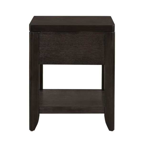 Joni 25 Inch Side End Table, 1 Drawer and Shelf, Espresso Brown Acacia Wood