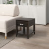 Joni 25 Inch Side End Table, 1 Drawer and Shelf, Espresso Brown Acacia Wood
