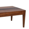 52 Inch Modern Coffee Table, Acacia Wood with Classic Block Legs, Brown