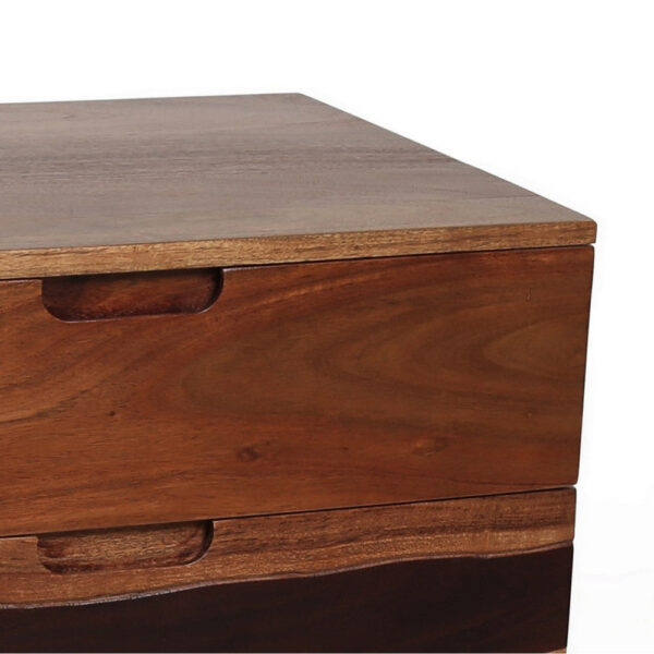 1502202669918947b183e.jpeg 23 Inch Nightstand Side Table, Live Edge Acacia Wood, 3 Drawers, Brown