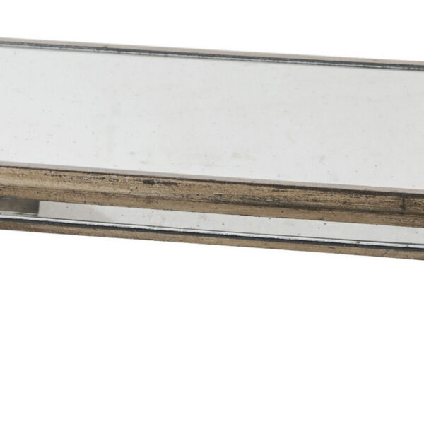 27, 21 Inch Nesting Side Table Set of 2, Mirrored Wood Frame, Silver