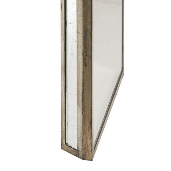 27, 21 Inch Nesting Side Table Set of 2, Mirrored Wood Frame, Silver