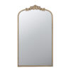 Kea 42 Inch Large Wall Mirror, Gold Curved Metal Frame, Baroque Design