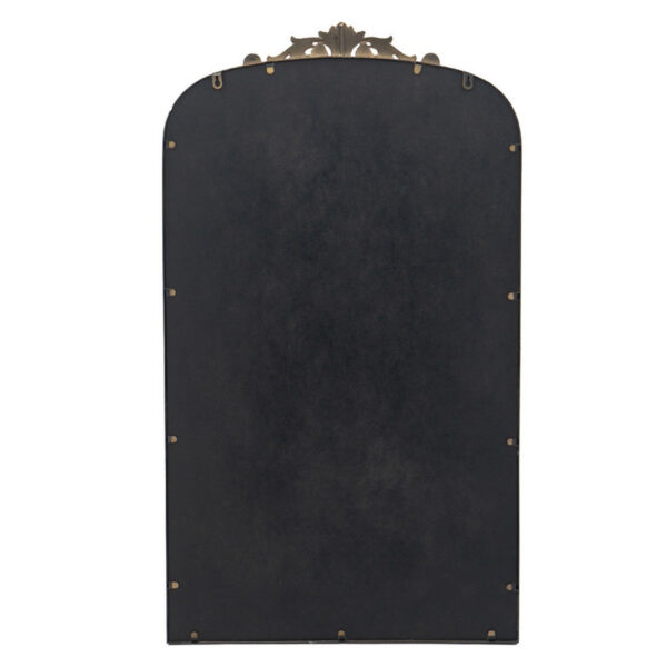 Kea 42 Inch Large Wall Mirror, Gold Curved Metal Frame, Baroque Design