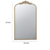 Kea 42 Inch Large Wall Mirror, Gold Curved Metal Frame, Baroque Design