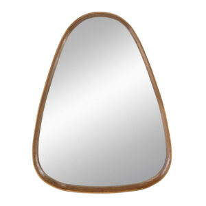 1502202669918a9f8f191.jpeg Roe 37 Inch Accent Wall Mirror, Brown Curved Pine Wood Frame, Minimalistic