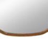 Roe 37 Inch Accent Wall Mirror, Brown Curved Pine Wood Frame, Minimalistic