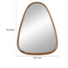 Roe 37 Inch Accent Wall Mirror, Brown Curved Pine Wood Frame, Minimalistic