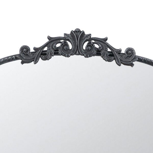 1502202669918aae26e8f.jpeg Kea 36 Inch Wall Mirror, Black Curved Metal Frame, Baroque Accent Design