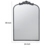 1502202669918ab11806a.jpeg Kea 36 Inch Wall Mirror, Black Curved Metal Frame, Baroque Accent Design