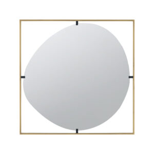 Ani 32 Inch Mirror, Artistic Oval Cut Out Design, Gold Finish Metal Frame