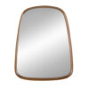 Roe 27 Inch Wall Mirror, Brown Curved Pine Wood Frame, Minimalistic