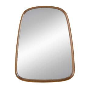 1502202669918ae003769.jpeg Roe 27 Inch Wall Mirror, Brown Curved Pine Wood Frame, Minimalistic