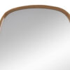 Roe 27 Inch Wall Mirror, Brown Curved Pine Wood Frame, Minimalistic