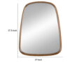 Roe 27 Inch Wall Mirror, Brown Curved Pine Wood Frame, Minimalistic