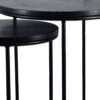 18, 22 Inch Round Nesting End Tables Set of 2, Mango Wood, Set of 2, Black