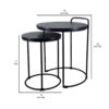 18, 22 Inch Round Nesting End Tables Set of 2, Mango Wood, Set of 2, Black