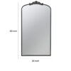 Kea 66 Inch Wall Mirror, Black Curved Metal Frame, Ornate Baroque Design