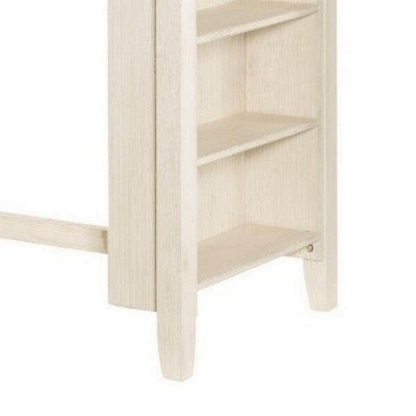 Joss 60 Inch Cottage Counter Height Table, 2 Tone Wood, Gray Top Cream Base