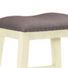 Joss 24 Inch Counter Stool, Gray Cushioning, Saddle Seat, Set of 2, Cream