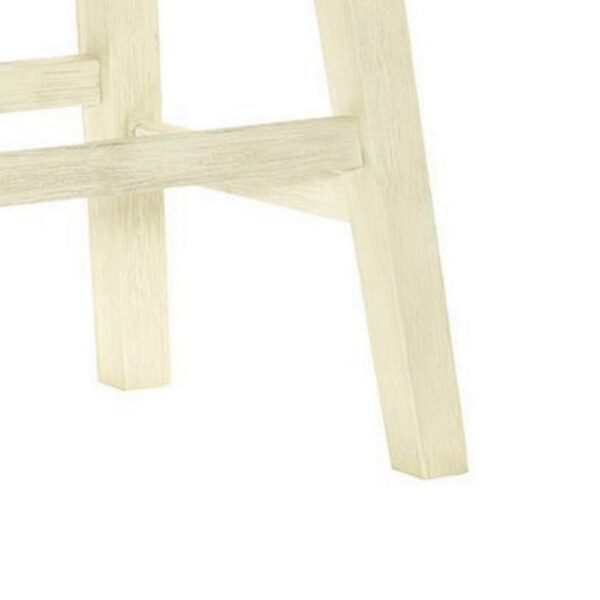 Joss 24 Inch Counter Stool, Gray Cushioning, Saddle Seat, Set of 2, Cream