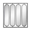 36 Inch Modern Wall Decor, 4 Swiveling Oblong Mirrors, Black Metal Frame
