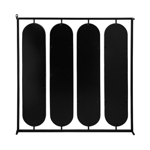 36 Inch Modern Wall Decor, 4 Swiveling Oblong Mirrors, Black Metal Frame