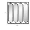 36 Inch Modern Wall Decor, 4 Swiveling Oblong Mirrors, Black Metal Frame