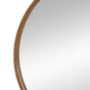Roe 40 Inch Round Accent Mirror, Brown Pine Wood Frame, Wall Hung