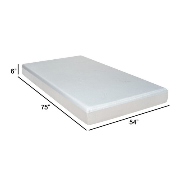 Que 6 Inch Full Size Memory Foam Mattress, Gel Infused, Fabric Upholstery