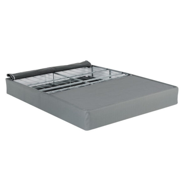 Dio 9 Inch Full Size Mattress Foundation Base, Polyester, Metal Frame