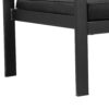 Kili 29 Inch Armchair, Jet Black Aluminum Frame, Water Resistant Fabric