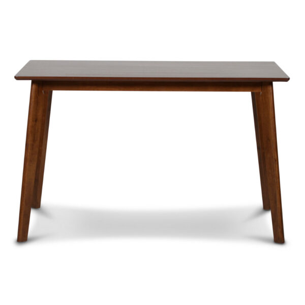 Bev 47 Inch Modern Dining Table, Sleek Rubberwood Frame, Dark Walnut Brown