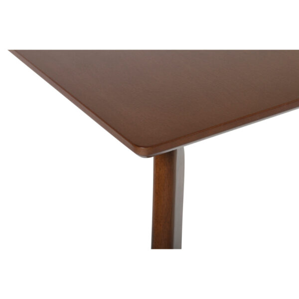 Bev 47 Inch Modern Dining Table, Sleek Rubberwood Frame, Dark Walnut Brown