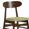 1502202669918e40805ff.jpeg Bev 20 Inch Set of 2 Dining Chairs, Green Cushions, Dark Brown Rubberwood