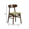 1502202669918e4235a48.jpeg Bev 20 Inch Set of 2 Dining Chairs, Green Cushions, Dark Brown Rubberwood