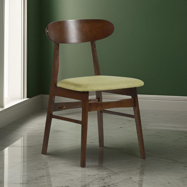 1502202669918e439683d.jpeg Bev 20 Inch Set of 2 Dining Chairs, Green Cushions, Dark Brown Rubberwood