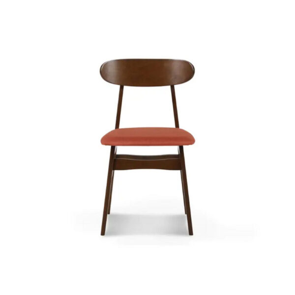 1502202669918e61eac39.jpeg Bev 20 Inch Set of 2 Dining Chairs, Orange Cushions, Dark Brown Rubberwood