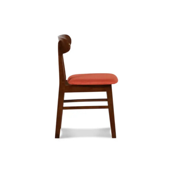 1502202669918e63746c1.jpeg Bev 20 Inch Set of 2 Dining Chairs, Orange Cushions, Dark Brown Rubberwood