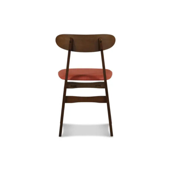 1502202669918e64daedf.jpeg Bev 20 Inch Set of 2 Dining Chairs, Orange Cushions, Dark Brown Rubberwood